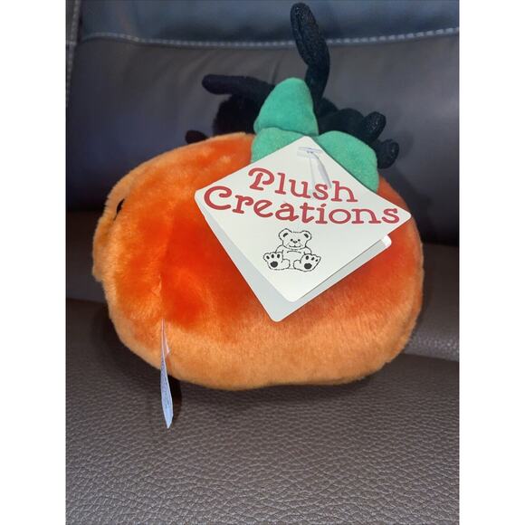 Vintage Plush Creations Inc 1995 Pumpkin Plush & Spider Jack o Lantern Halloween - Picture 4 of 6